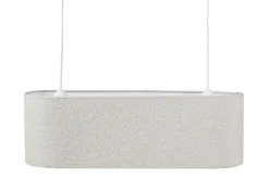 Miliboo Suspension|Suspension-Abat-jour pour suspension double en tissu effet laine bouclée écru L62 cm TESSA