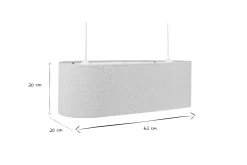 Miliboo Suspension|Suspension-Abat-jour pour suspension double en tissu effet laine bouclée écru L62 cm TESSA