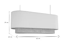 Miliboo Suspension|Suspension-Abat-jour pour suspension double en tissu blanc et cannage rotin naturel L62 cm TIWY