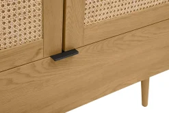 Miliboo Armoire-Armoire finition bois clair, cannage en rotin et métal noir H190 cm MANILLE