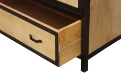 Miliboo Armoire-Armoire industrielle en bois massif manguier et métal noir L90 cm INDUSTRIA
