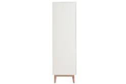 Miliboo Armoire|Rangement Enfant-Armoire scandinave avec penderie et tiroirs finition blanc mat et bois chêne clair L100 cm KELMA