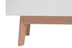 Miliboo Armoire|Rangement Enfant-Armoire scandinave avec penderie et tiroirs finition blanc mat et bois chêne clair L100 cm KELMA