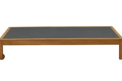 Miliboo Chaise Longue-Bain de soleil gris foncé et bois massif NAVEEN