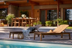 Miliboo Chaise Longue-Bains de soleil en bois massif (lot de 2) CANOPEE