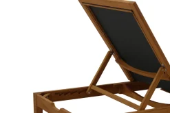 Miliboo Chaise Longue-Bains de soleil gris foncé et bois massif (lot de 2) NAVEEN