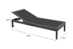 Miliboo Chaise Longue-Bains de soleil gris foncé et bois massif (lot de 2) NAVEEN