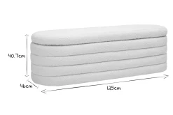Miliboo Banc|Bout De Lit-Banc avec coffre en tissu effet laine bouclée blanc L125 cm NAVY