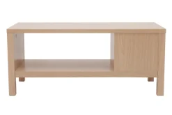 Miliboo Chaise En Bois|Banc-Banc d'entrée avec rangement finition bois clair chêne avec coussin banquette grège L100 cm GUMBY