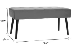 Miliboo Banc|Meuble D'entrée-Banc design capitonné en tissu velours bronze et métal noir L96 cm GUESTA