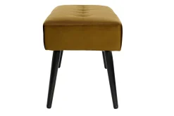 Miliboo Banc|Meuble D'entrée-Banc design capitonné en tissu velours bronze et métal noir L96 cm GUESTA