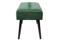 Miliboo Banc|Meuble D'entrée-Banc design capitonné en tissu velours vert foncé et métal noir L96 cm GUESTA