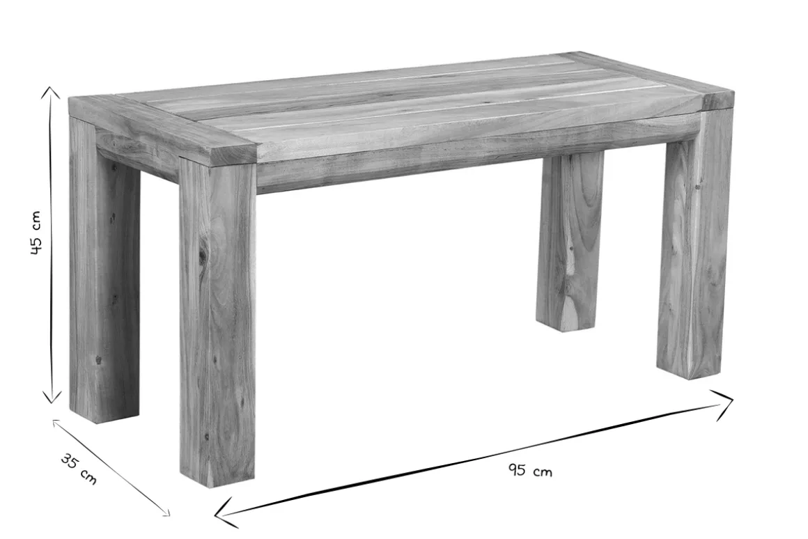 Miliboo Chaise En Bois|Banc-Banc en bois massif L95 cm BALTO