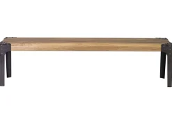 Miliboo Chaise En Bois|Banc-Banc industriel en bois manguier massif et métal noir L180 cm MADISON