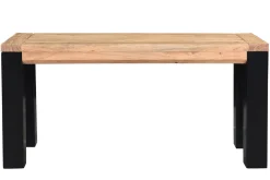 Miliboo Chaise En Bois|Banc-Banc industriel en bois massif et métal noir L95 cm TRAP