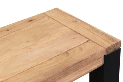 Miliboo Chaise En Bois|Banc-Banc industriel en bois massif et métal noir L95 cm TRAP