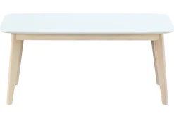 Miliboo Chaise En Bois|Banc-Banc scandinave blanc et bois clair L100 cm LEENA