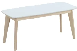 Miliboo Chaise En Bois|Banc-Banc scandinave blanc et bois clair L100 cm LEENA