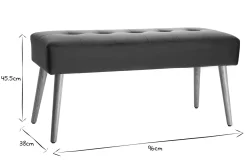 Miliboo Banc|Meuble D'entrée-Banc scandinave capitonné en tissu velours bleu pétrole et bois clair L96 cm GUESTA