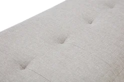 Miliboo Bout De Lit-Banc scandinave capitonné en tissu effet velours texturé beige et bois clair L96 cm GUESTA