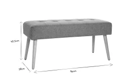 Miliboo Bout De Lit-Banc scandinave capitonné en tissu effet velours texturé beige et bois clair L96 cm GUESTA