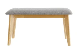 Miliboo Banc-Banc scandinave en tissu gris clair et bois clair L92 cm ELION
