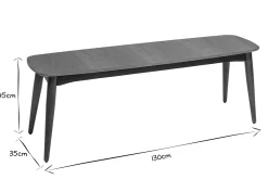 Miliboo Chaise En Bois|Banc-Banc vintage bois foncé noyer L130 cm NORDECO