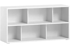 Miliboo Bibliothèque Et Étagère|Bibliothèque Et Étagère-Bibliothèque basse finition bois blanc L140 cm EPURE