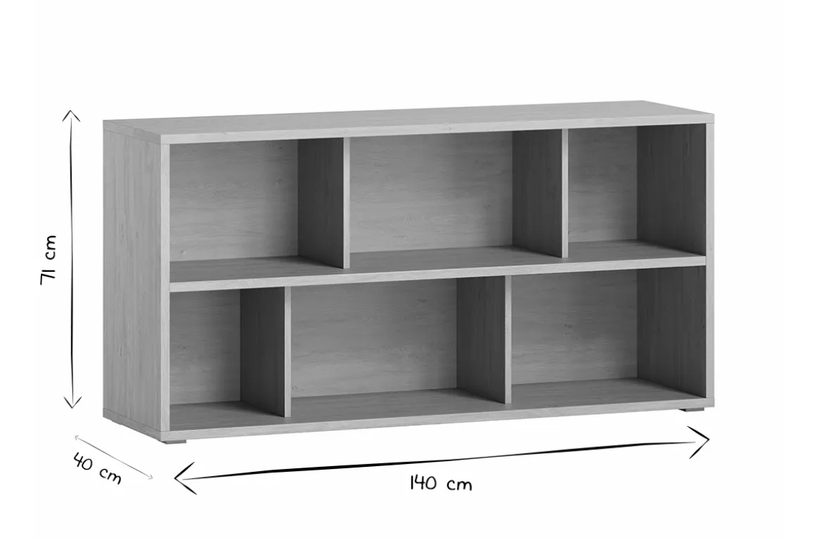 Miliboo Bibliothèque Et Étagère|Bibliothèque Et Étagère-Bibliothèque basse finition bois clair chêne L140 cm EPURE