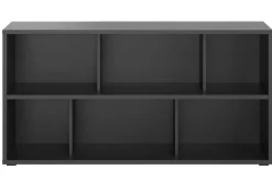 Miliboo Bibliothèque Et Étagère|Bibliothèque Et Étagère-Bibliothèque basse noire L140 cm EPURE