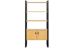 Miliboo Bibliothèque Et Étagère|Bibliothèque Et Étagère-Bibliothèque bois clair chêne et métal noir H195 cm OPAL