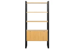 Miliboo Bibliothèque Et Étagère|Bibliothèque Et Étagère-Bibliothèque bois clair chêne et métal noir H195 cm OPAL