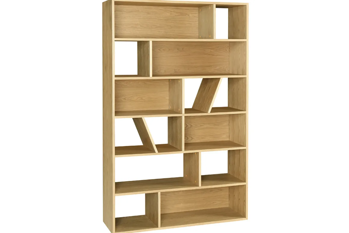 Miliboo Bibliothèque Et Étagère|Bibliothèque Et Étagère-Bibliothèque design en bois clair L120 cm AZTEQUE