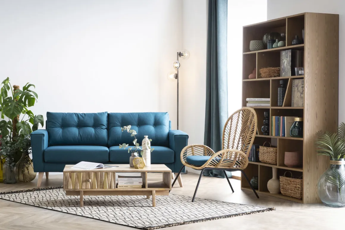 Miliboo Bibliothèque Et Étagère|Bibliothèque Et Étagère-Bibliothèque design en bois clair L120 cm AZTEQUE