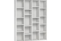Miliboo Bibliothèque Et Étagère|Bibliothèque Et Étagère-Bibliothèque design en bois blanc L149 cm RYTHM
