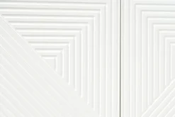 Miliboo Bibliothèque Et Étagère|Bibliothèque Et Étagère-Bibliothèque design gravée blanc mat et métal doré 2 portes L86 cm OZEN