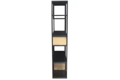 Miliboo Bibliothèque Et Étagère|Bibliothèque Et Étagère-Bibliothèque en métal noir et bois manguier massif L90 cm JAIPUR