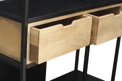 Miliboo Bibliothèque Et Étagère|Bibliothèque Et Étagère-Bibliothèque en métal noir et bois manguier massif L90 cm JAIPUR