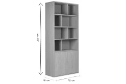 Miliboo Bibliothèque Et Étagère|Bibliothèque Et Étagère-Bibliothèque finition bois clair chêne L92 cm NAGANO