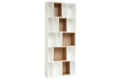 Miliboo Bibliothèque Et Étagère|Bibliothèque Et Étagère-Bibliothèque modulable blanche et finition bois clair chêne L85 cm JAZZ