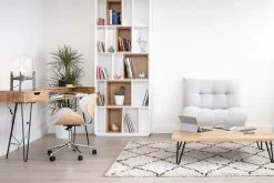 Miliboo Bibliothèque Et Étagère|Bibliothèque Et Étagère-Bibliothèque modulable blanche et finition bois clair chêne L85 cm JAZZ