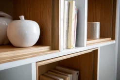 Miliboo Bibliothèque Et Étagère|Bibliothèque Et Étagère-Bibliothèque modulable blanche et finition bois clair chêne L85 cm JAZZ