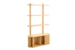 Miliboo Bibliothèque Et Étagère|Bibliothèque Et Étagère-Bibliothèque murale en bois clair chêne avec rangement 2 portes coulissantes L90 cm EPIC