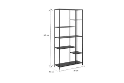 Miliboo Bibliothèque Et Étagère|Bibliothèque Et Étagère-Bibliothèque ouverte design en métal noir L80 cm PODIUM