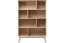 Miliboo Bibliothèque Et Étagère|Bibliothèque Et Étagère-Bibliothèque scandinave en bois clair chêne 8 casiers L110 cm INGRID
