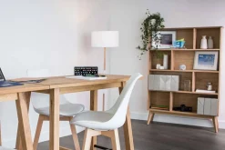 Miliboo Bibliothèque Et Étagère|Bibliothèque Et Étagère-Bibliothèque scandinave en bois clair chêne 8 casiers L110 cm INGRID