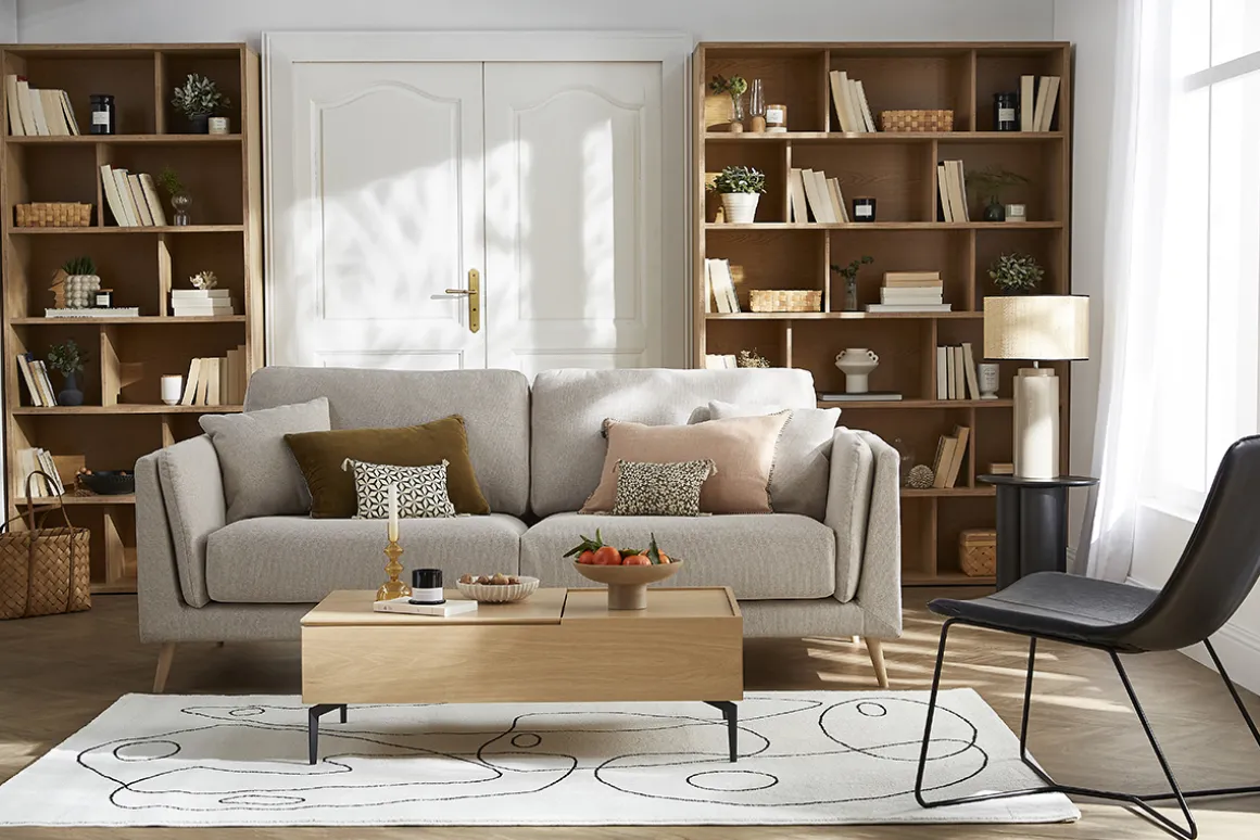 Miliboo Bibliothèque Et Étagère|Bibliothèque Et Étagère-Bibliothèque scandinave finition bois clair chêne L140 cm EPURE