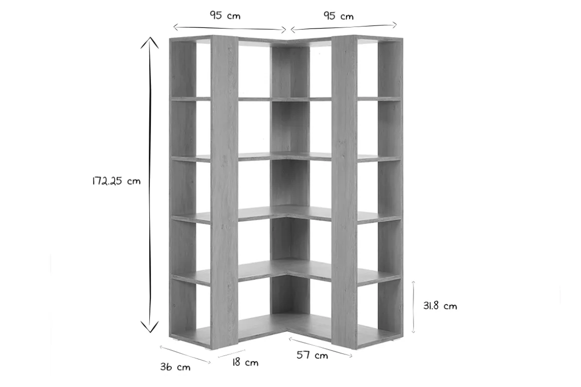 Miliboo Bibliothèque Et Étagère|Bibliothèque Et Étagère-Bibliothèque étagère d'angle finition bois clair chêne L95 cm MUSSO
