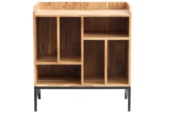 Miliboo Buffet-Buffet de rangement vinyles en bois massif et métal noir L76 cm BLUES