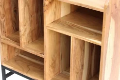 Miliboo Buffet-Buffet de rangement vinyles en bois massif et métal noir L76 cm BLUES